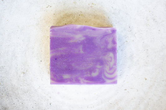 Lavender soap bar with natural ingredients handmade in North Carolina