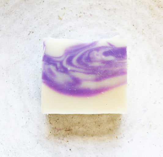 Lavender soap bar with natural ingredients handmade in North Carolina