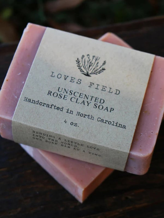 Handmade unscented rose clay & calendula goat milk soap bar – gentle & calming