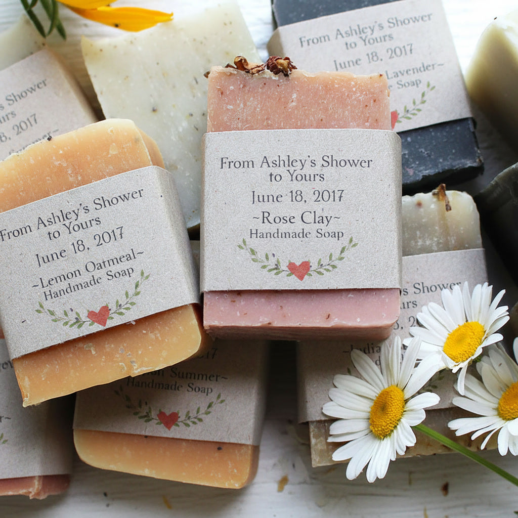 pink and yellow wedding-soap-favors